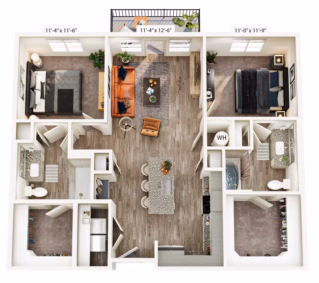 2 Beds • 2 Bath 2314 floor plan