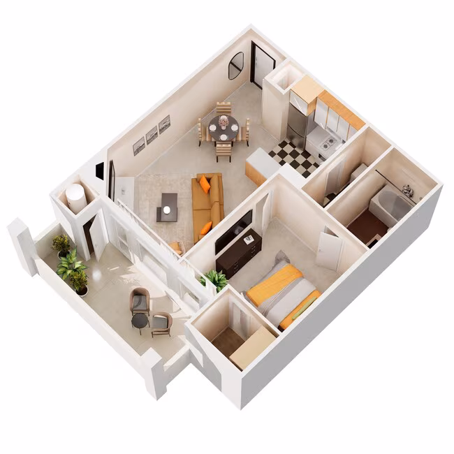 1 Bed • 1 Bath 211 floor plan