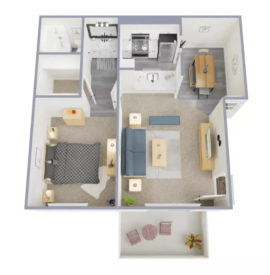 1 Bed • 1 Bath 270 floor plan