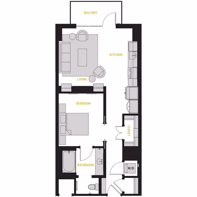 1 Bed • 1 Bath 1510 floor plan