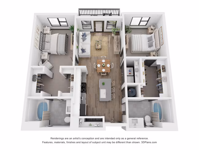 2 Beds • 2 Bath 4311 floor plan