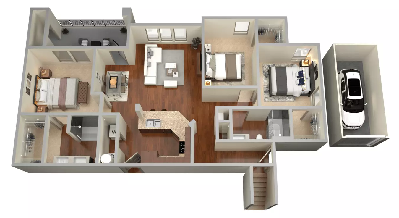 3 bed / 2 bath - C1 1328 floor plan