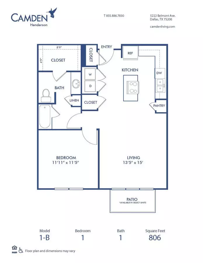 1 Bed • 1 Bath 223 floor plan