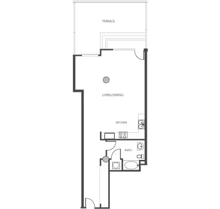 Studio 434 floor plan