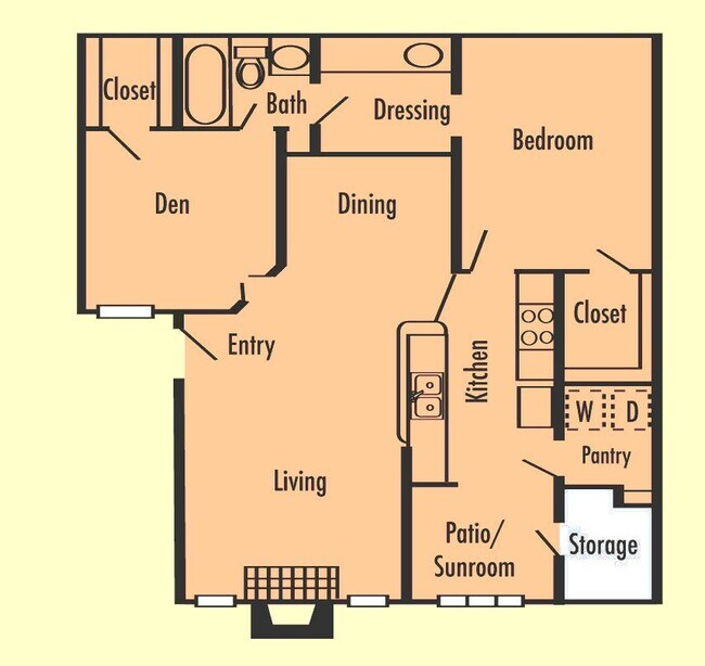 2 Beds • 1 Bath 113 floor plan