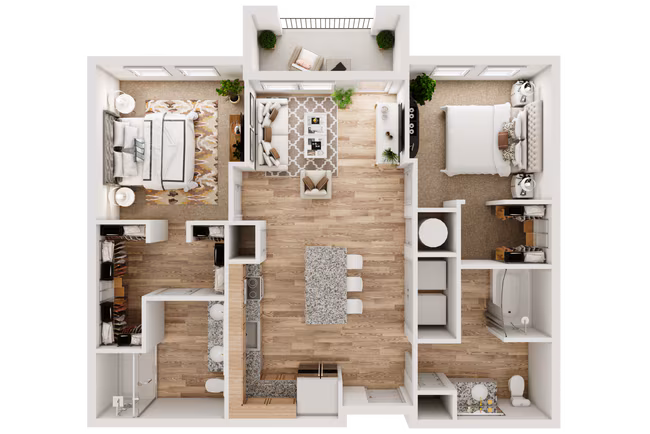 2 Beds • 2 Bath 2206 floor plan