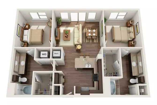 Katy Trail - with Den 103 floor plan