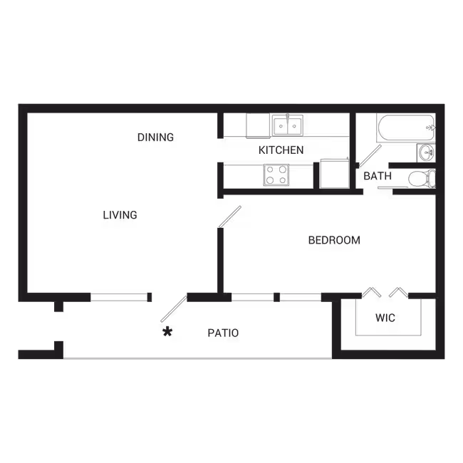 1 Bed • 1 Bath 367 floor plan