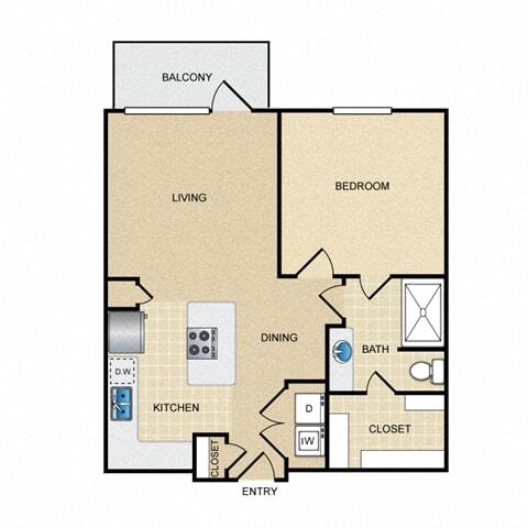 1 Bed • 1 Bath 5202 floor plan