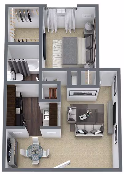 1 Bed • 1 Bath 813 floor plan
