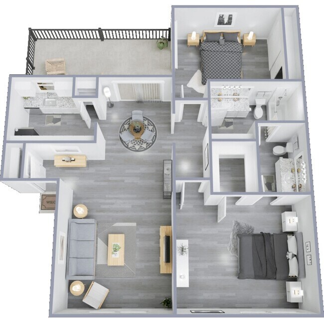 2 Beds • 2 Bath 258 floor plan