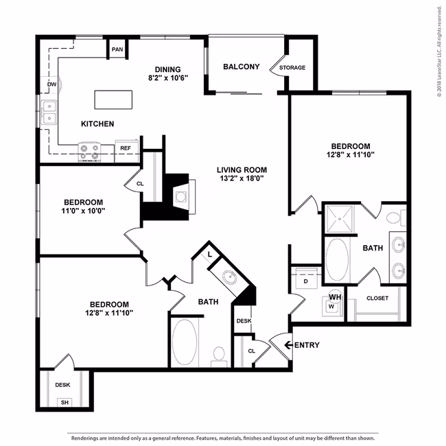 3 Beds • 2 Bath 2918 floor plan