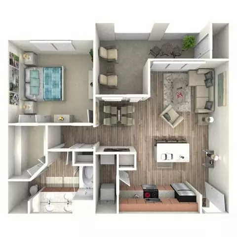1 Bed • 1 Bath 0-309 floor plan