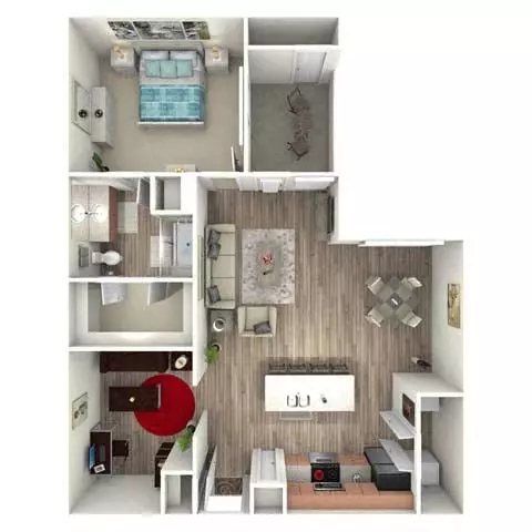 1 Bed • 1 Bath 0-402 floor plan