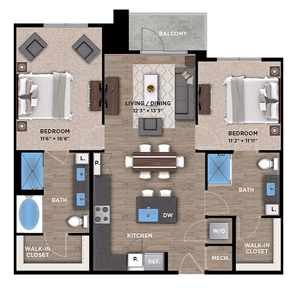 Unit 4-4302 6-6306 floor plan