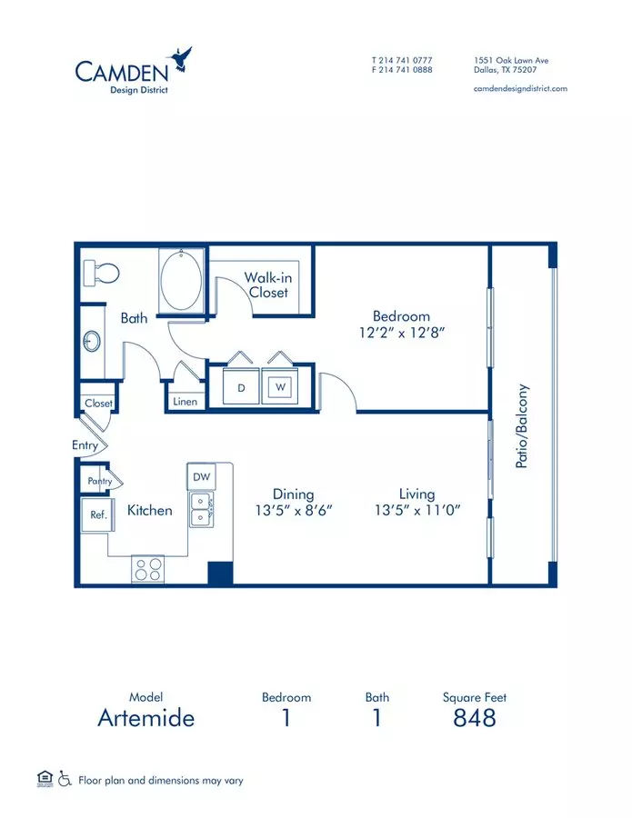 1 Bed • 1 Bath 151 floor plan