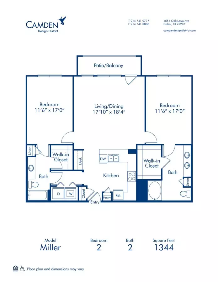 2 Beds • 2 Bath 449 floor plan