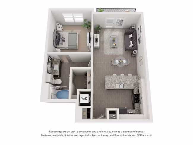 1 Bed • 1 Bath 530 floor plan