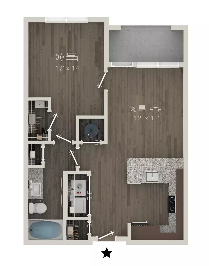 Unit 6419 3407 floor plan