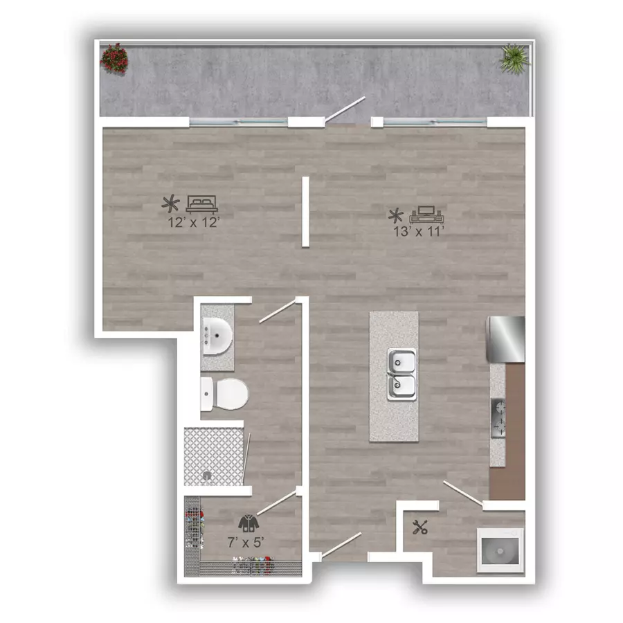 Studio • 1 Bath 3342 floor plan