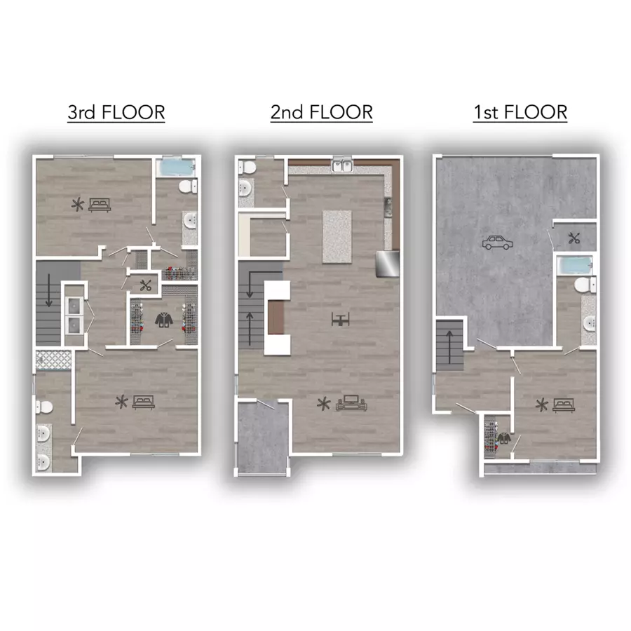 3 Beds • 3 Bath 301 floor plan