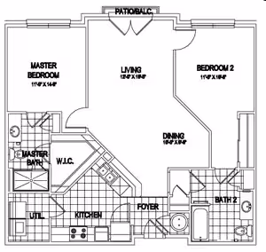 2 Beds • 2 Bath 3141 floor plan
