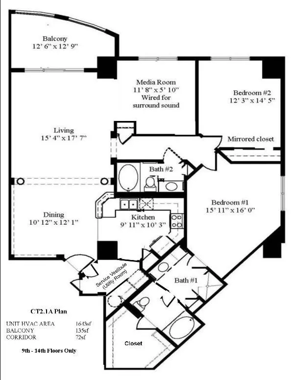 2 Beds • 2 Bath 306 floor plan