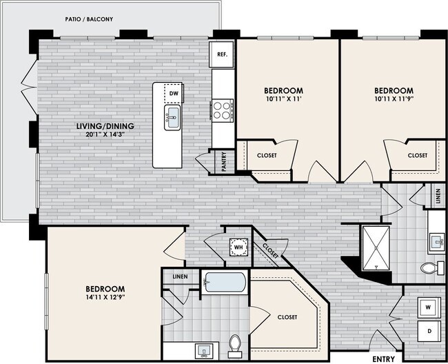3 Beds • 2 Bath 2000 floor plan