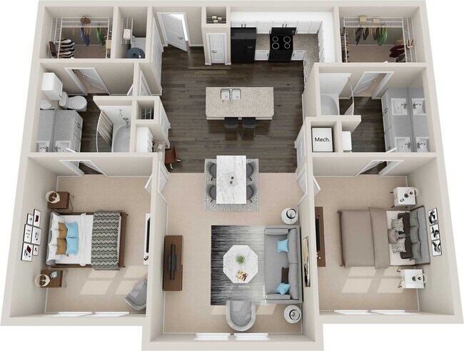 2 Beds • 2 Bath 255 floor plan