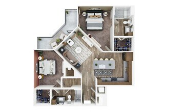 2 Beds • 2 Bath 201 floor plan