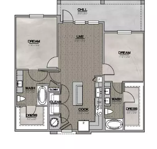 Unit 2337 1249 floor plan