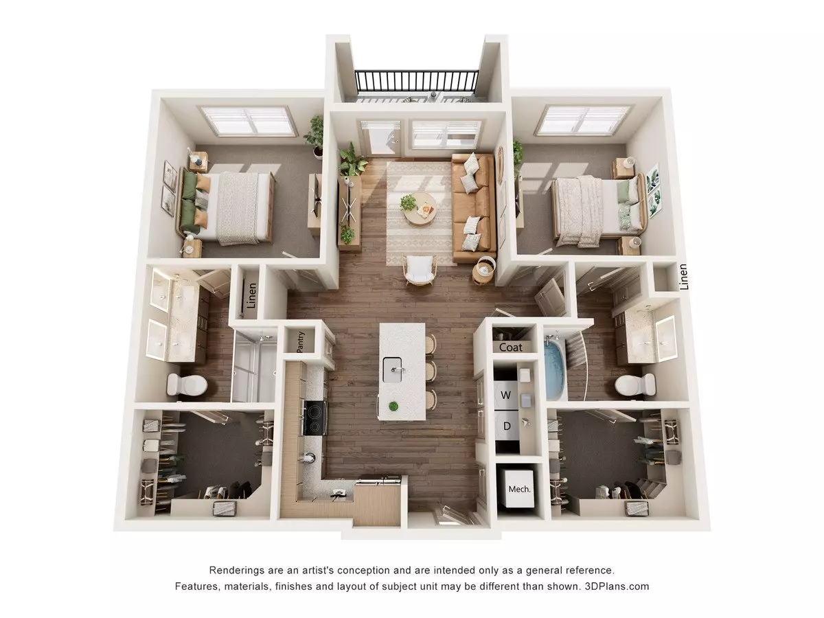 2 Beds • 2 Bath 3213 floor plan