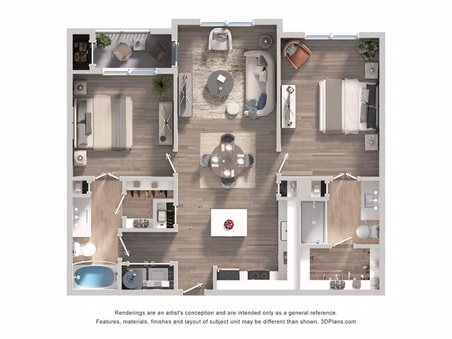 2 Beds • 2 Bath 2714 floor plan
