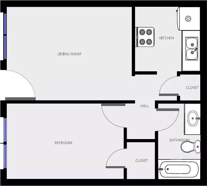 1 bed 1 bath 38 floor plan