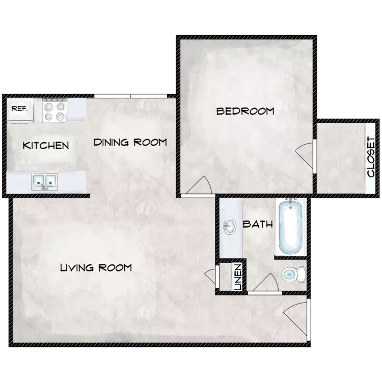 1 Bed • 1 Bath 151 floor plan