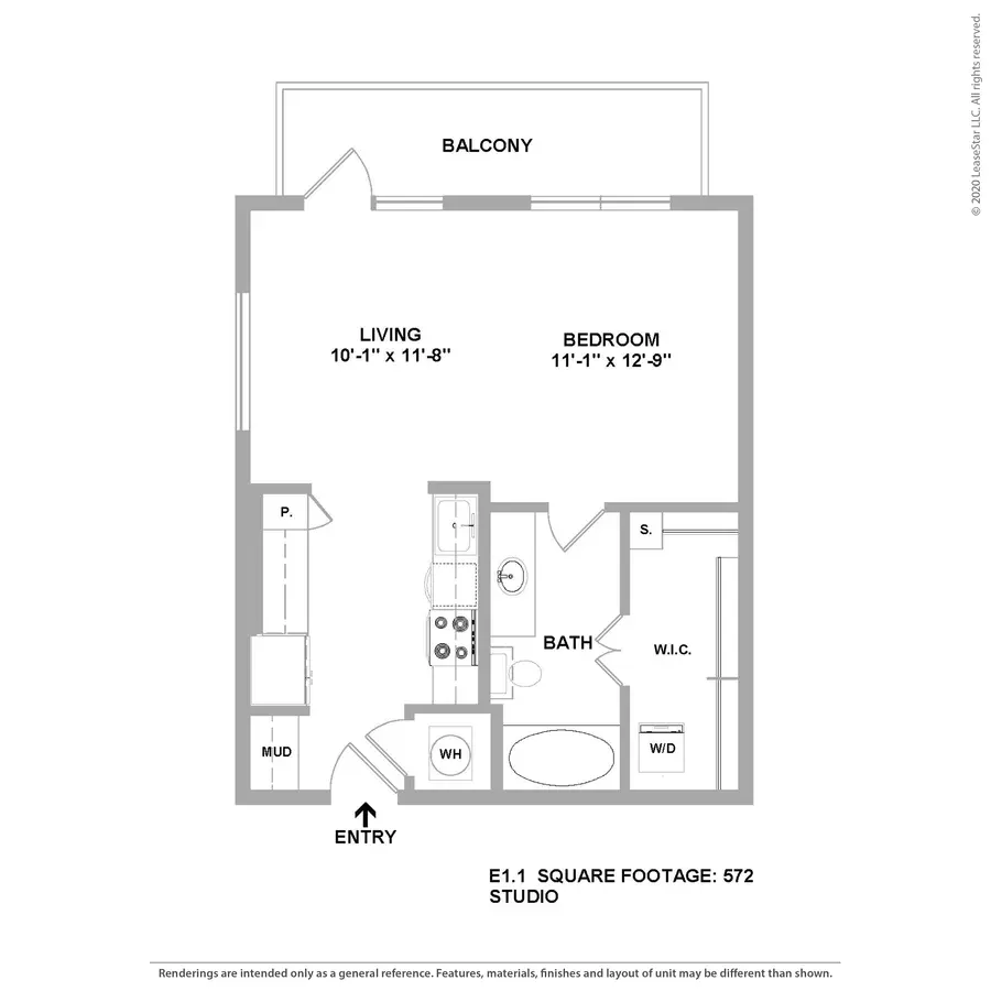 Studio • 1 Bath 171 floor plan
