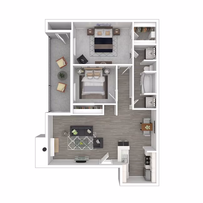 2 Beds • 2 Bath 2049 floor plan