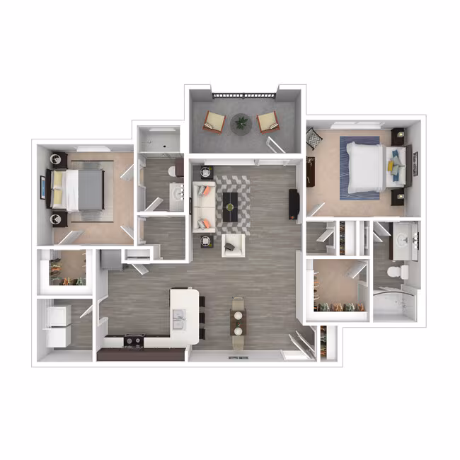 2 Beds • 2 Bath 1124 floor plan