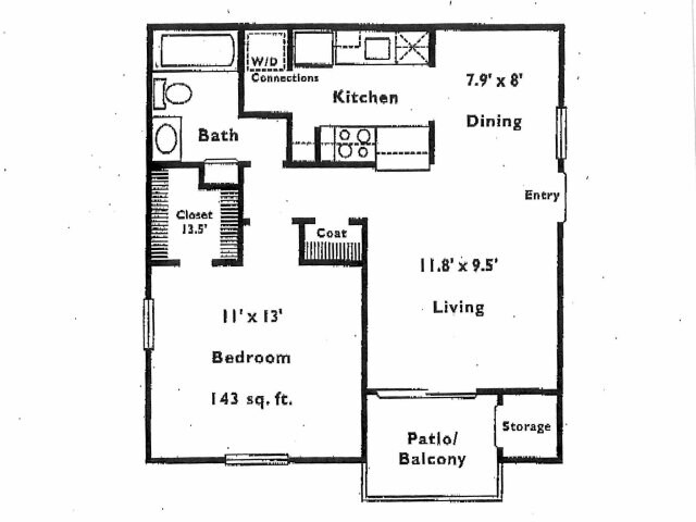 1 Bed • 1 Bath 2101 floor plan