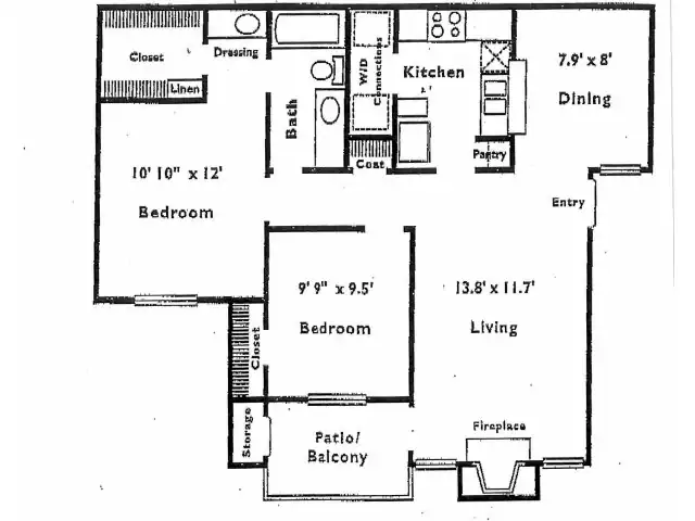 2 Beds • 2 Bath 1018 floor plan