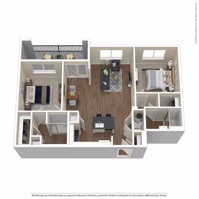 2 Beds • 2 Bath 7204 floor plan