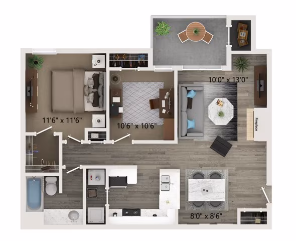 B1 2-206-1 floor plan