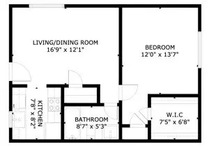 1 bed 1 bath 112 floor plan