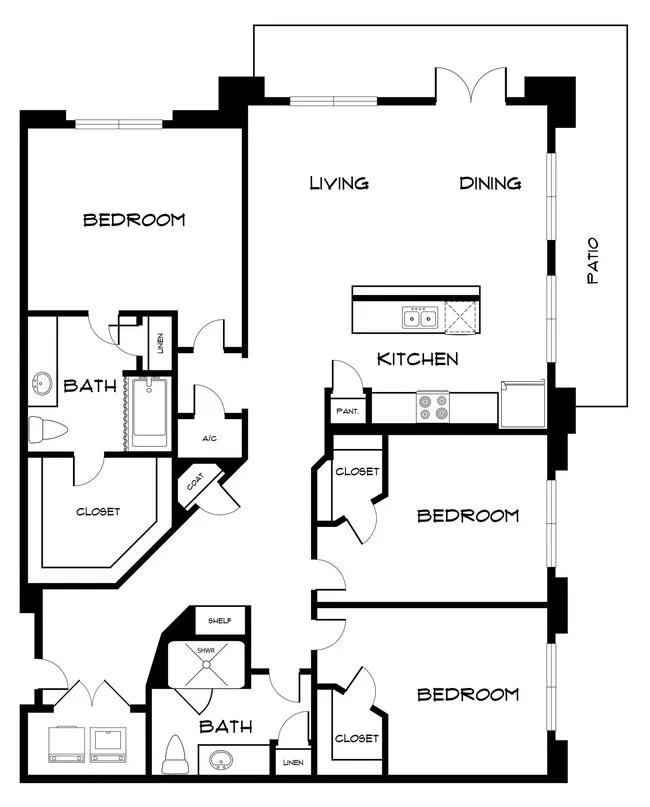 3 Beds • 2 Bath 333 floor plan