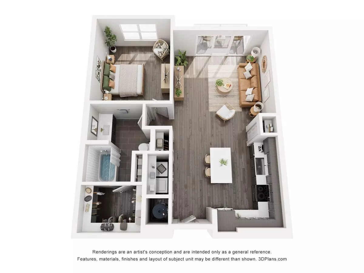 1 Bed • 1 Bath 1161 floor plan