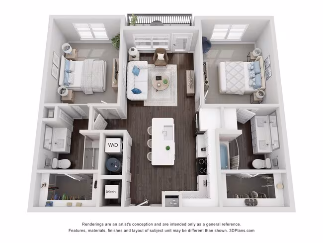 2 Beds • 2 Bath 409 floor plan