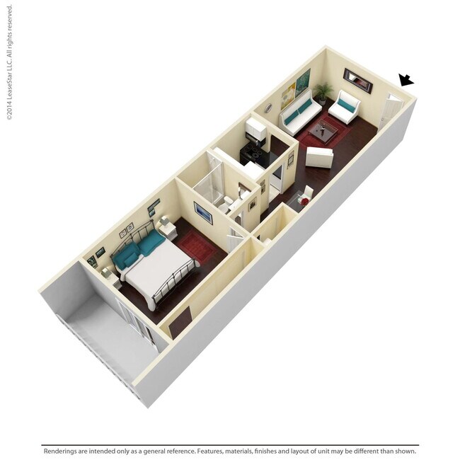 1 Bed • 1 Bath 2022 floor plan
