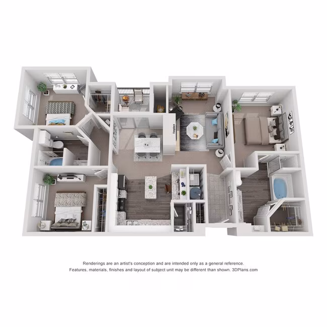 3 Beds • 2 Bath 02306 floor plan
