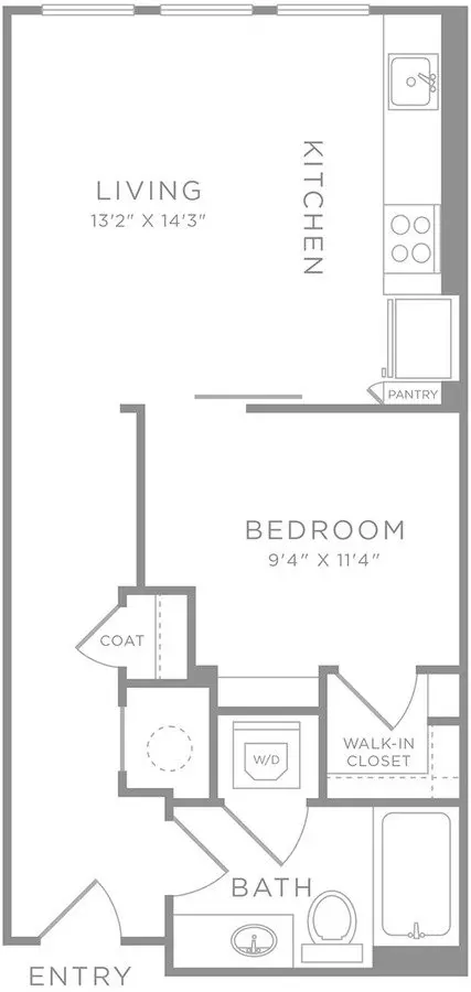 1 Bed • 1 Bath 624 floor plan