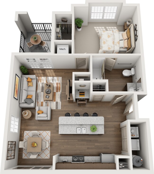 1 Bed • 1 Bath 1132 floor plan